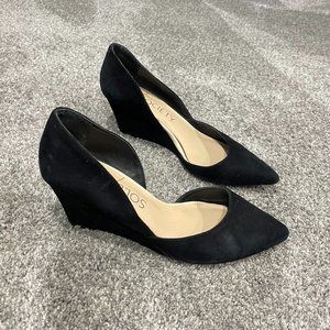 Sole Society Suede Pointed Toe Wedges - Jillian /Black, 9 Medium